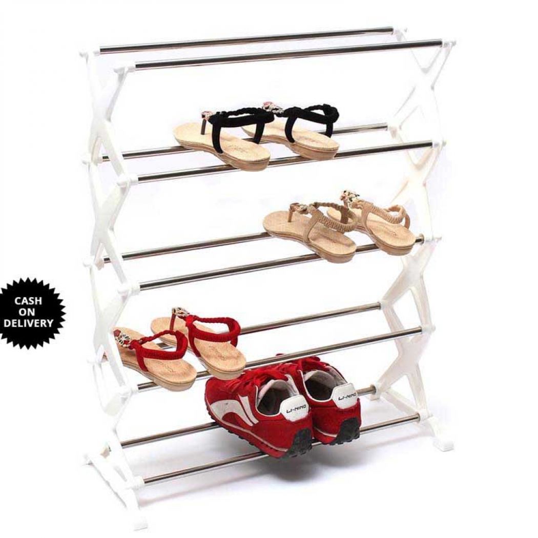 5 Tier 12 Pair Stackable Shoe Rack